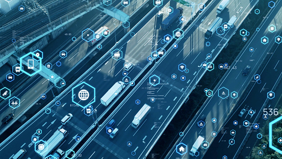 Logistics concept supported by IoT devices and blockchain technology. Image: iStock / Getty Images